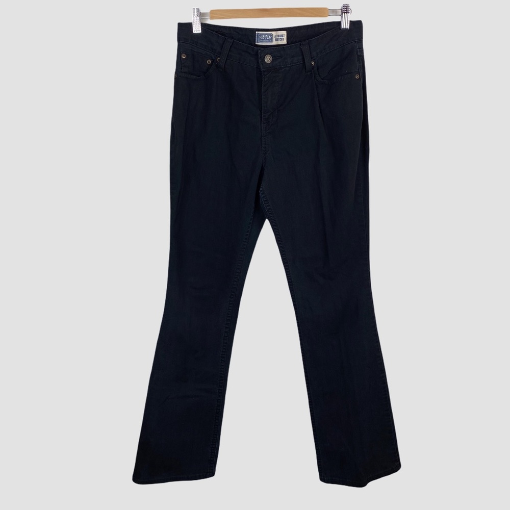 Levi’s At Waist Bootcut Flair Stretchy High Rise Black Denim Jeans 10 L - Picture 2 of 10